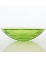 Grehom Recycled Glass Bowl - Ribbed (Green); 30 cm Coloured Bowl