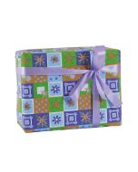Grehom Gift Wrapping Paper (Set of 2) - Purple & Green Squares