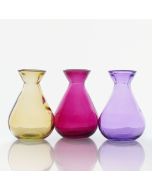 Grehom Recycled Glass Bud Vase - Classic (Candy); 10 cm Vase; Set of 3 Multi-coloured Vases