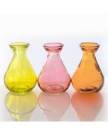 Grehom Recycled Glass Bud Vase - Classic (Dawn); 10 cm Vase; Set of 3 Multi-coloured Vases
