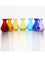 Grehom Recycled Glass Bud Vase - Classic (Vibgyor); 10 cm Vase; Set of 7 Multi-coloured Vases