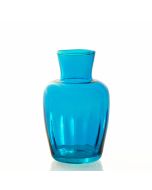 Grehom Recycled Glass Bud Vase - Pleats (Aqua Blue); 11cm Vase
