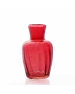 Grehom Recycled Glass Bud Vase - Pleats (Red); 11cm Vase