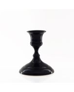 Grehom Brass Candlestick - Nice & Simple (Glossy Black); 8 cm Candle Holder