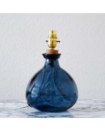 Grehom Table Lamp Base- Bubble (Dark Blue); 24 cm Recycled Glass Lamp Base
