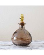 Grehom Table Lamp Base- Bubble (Smoke); 24 cm Recycled Glass Lamp Base