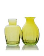 Grehom Recycled Glass Bud Vase - Duo (Yellow)