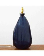 Grehom Table Lamp Base- Ceylon (Dark Blue); 42 cm Recycled Glass Lamp Base