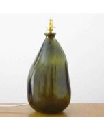 Grehom Table Lamp Base-Ceylon (Olive Green); 42 cm Recycled Glass Lamp Base