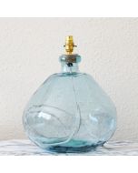 Grehom Table Lamp Base-Bubble (Light Blue); 39 cm Recycled Glass Lamp Base