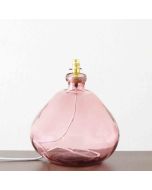 Grehom Table Lamp Base- Bubble (Blush); 39 cm Recycled Glass Lamp Base