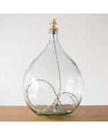 Grehom Lamp Base- Tear Drop (Clear); 62 cm Recycled Glass Lamp Base
