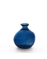 Grehom Recycled Glass Vase- Bubble (Dark Blue); 18cm Vase