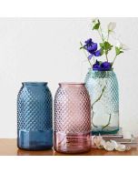 Grehom Recycled Glass Vase- Diamond; 27 cm Flower Vase