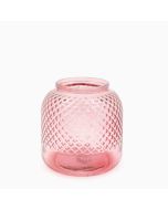 Grehom Recycled Glass Vase - Diamond (Blush); 18cm Flower Vase