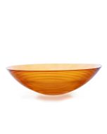 Grehom Recycled Glass Bowl - Ribbed (Orange); 30 cm Coloured Bowl
