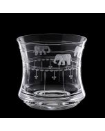 Grehom Crystal Whisky Glass - Elephants & Olives (350ml)