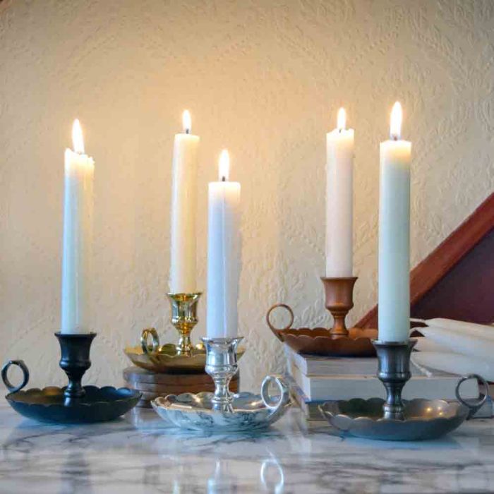 Grehom Brass Candlestick - Mantelpiece (Large); 6 cm Candle Holder