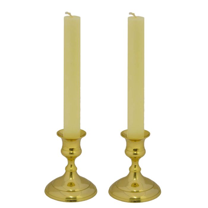 Grehom Candlesticks & Candles (Set of 2) - Nice & Simple (Golden)