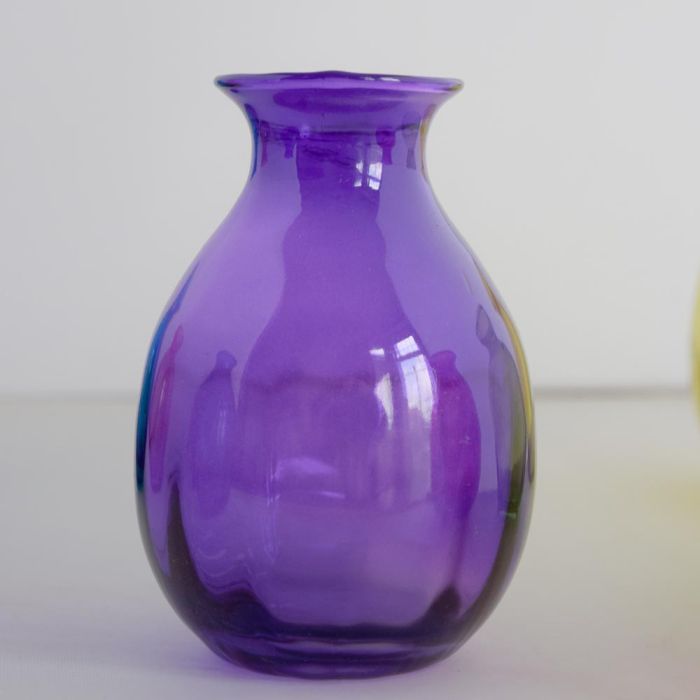 Grehom Recycled Glass Bud Vase - Olpe (Lilac); 11 cm Vase; Set of 2 (SECONDS)