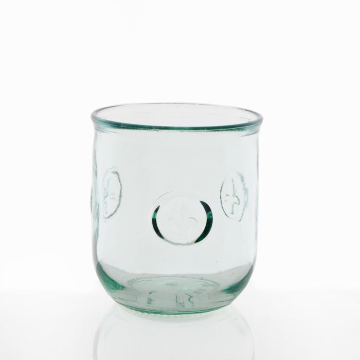 Grehom Recycled Glass Tumblers (Set of 2) -Fleur de lis