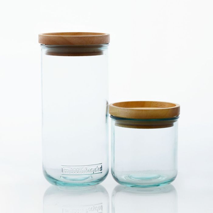 Grehom Recycled Glass Stackable Jars