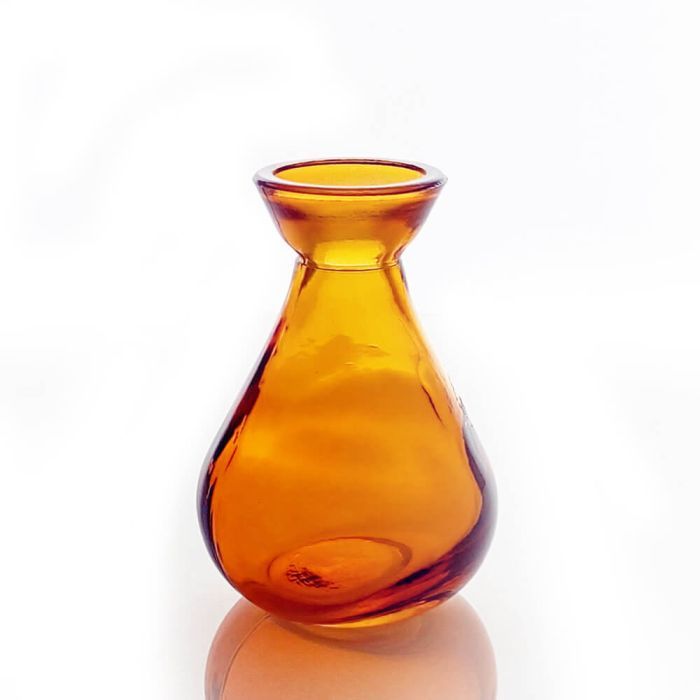 Grehom Recycled Glass Bud Vase - Classic (Orange); 10 Cm Vase