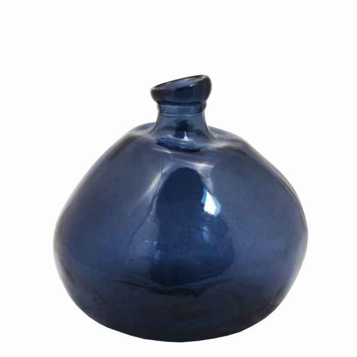 Grehom Recycled Glass Vase- Bubble (Dark Blue); 23cm Vase