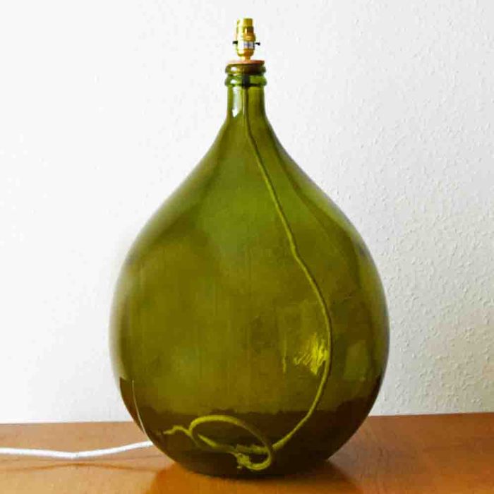 Grehom Lamp Base- Tear Drop (Green); 62 cm Recycled Glass Lamp Base