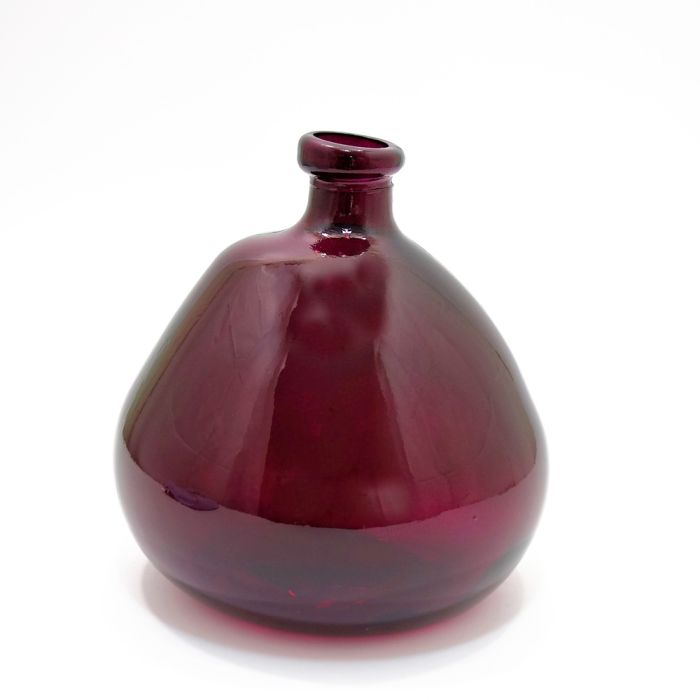 Grehom Recycled Glass Vase- Bubble (Burgundy); 23 cm Vase