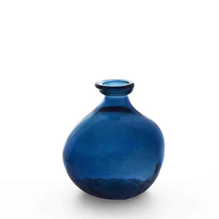 Grehom Recycled Glass Vase- Bubble (Dark Blue); 18cm Vase