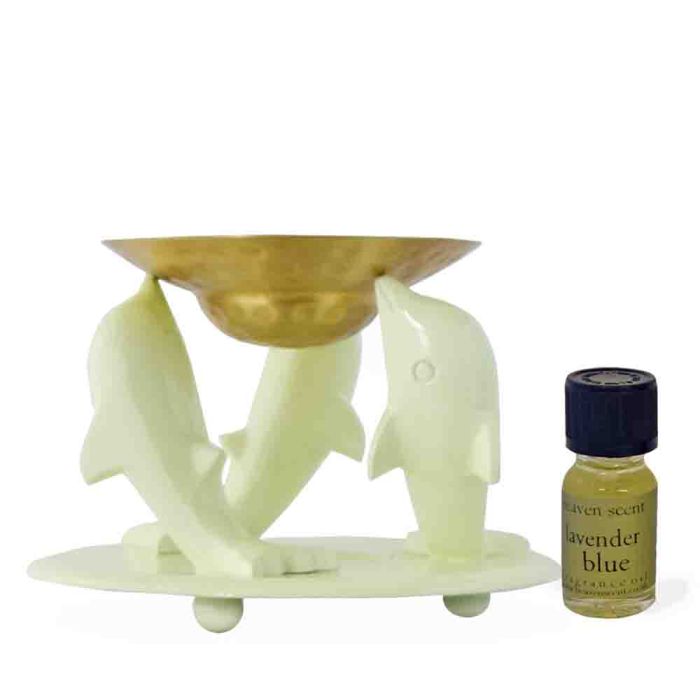 Grehom Oil Burner Gift Boxed Set - Dolphins (Mint Cream)