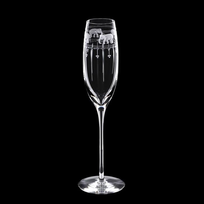 Grehom Crystal Champagne Glass - Elephants & Olives (200ml)