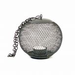 Grehom Tea Light Holder - Cage (Black); Indoor Metal Lantern