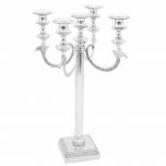 Grehom 5 Arm Candelabra - Silver Fountain; 40cm brass candle holder