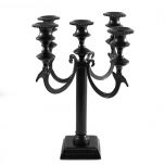 Grehom 5 Arm Candelabra - Black Fountain; 30 cm Candle Holder
