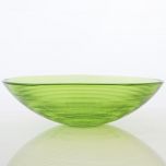 Grehom Recycled Glass Bowl - Ribbed (Green); 30 cm Coloured Bowl
