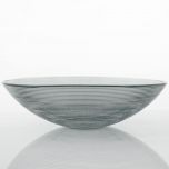 Grehom Recycled Glass Bowl - Ribbed (Grey); 30 cm Coloured Bowl