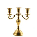 Grehom 3 Arm Candelabra - Pall Mall (Golden); 23 cm Brass Candle Holder