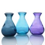 Grehom Recycled Glass Bud Vase - Classic (Opal); 10 cm Vase; Set of 3 Multi-coloured Vases