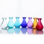 Grehom Recycled Glass Bud Vase - Classic (Baroque); 10 cm Vase; Set of 6 Multi-coloured Vases
