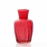 Grehom Recycled Glass Bud Vase - Pleats (Red); 11cm Vase