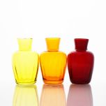 Grehom Recycled Glass Bud Vase (Set of 3) - Pleats (Dawn); 11 cm Vase; Set of 3 Multi-coloured Vases
