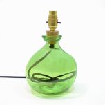 Grehom Table Lamp Base- Bubble (Apple Green); 24 cm Recycled Glass Lamp Base