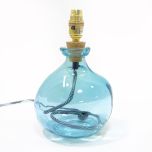 Grehom Table Lamp Base- Bubble (Light Blue); 24 cm Recycled Glass Lamp Base