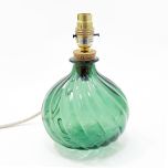 Grehom Table Lamp Base- Spiral (Juniper Green); 24 cm Recycled Glass Lamp Base