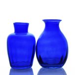 Grehom Recycled Glass Bud Vase - Duo (Cobalt Blue)