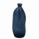 Grehom Recycled Glass Vase- Curvy (Dark Blue); 35 cm Vase