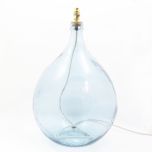 Grehom Lamp Base- Tear Drop (Light Blue); 62 cm Recycled Glass Lamp Base