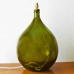 Grehom Lamp Base- Tear Drop (Green); 62 cm Recycled Glass Lamp Base